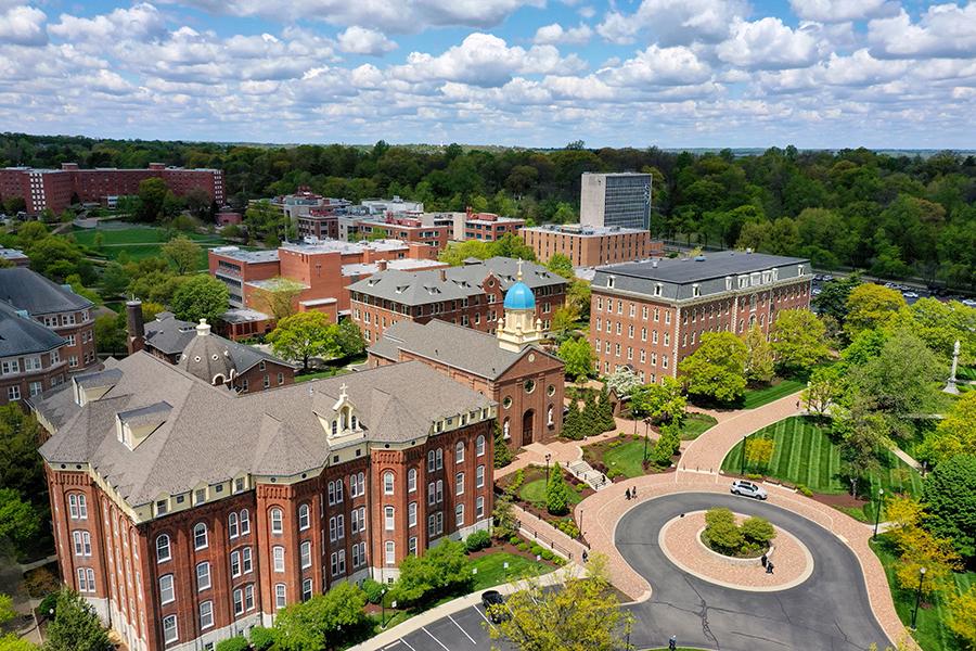 ${ Aerial view of campus }